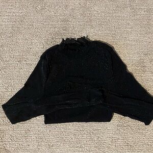 SHEIN glitter lettuce edge long sleeve